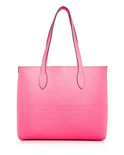 Remington Large Soft Leather Logo Tote Bag In Neon Pink/gold